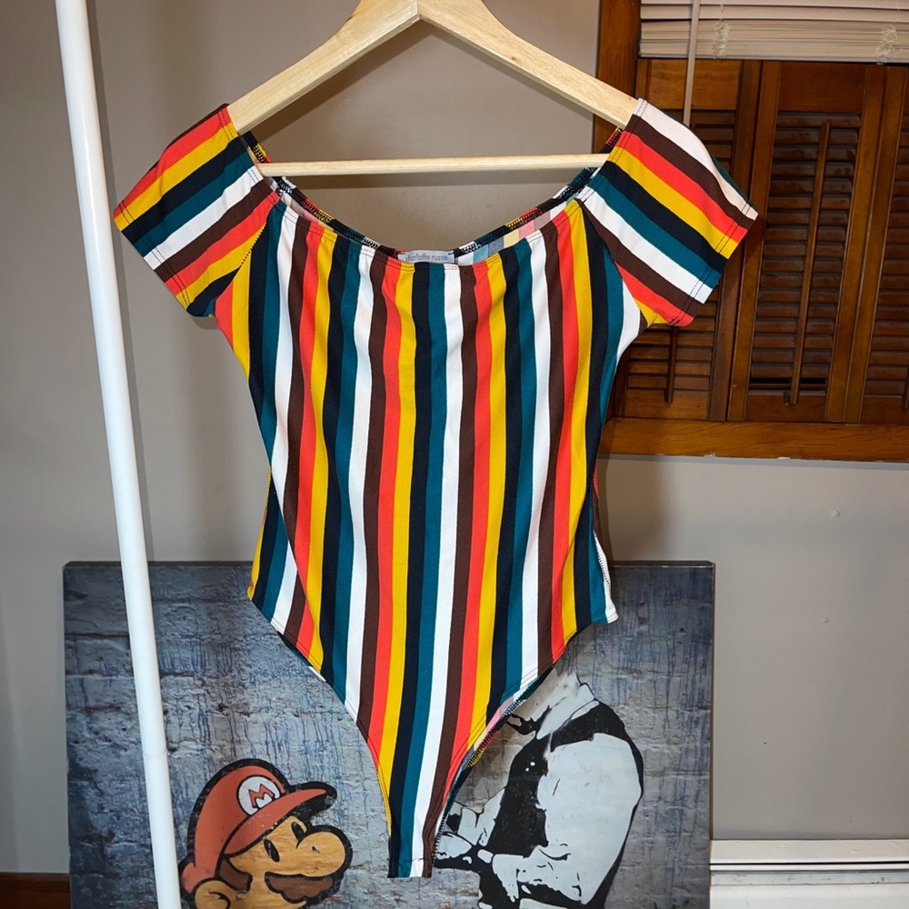 Charlotte Russe Striped Bodysuit